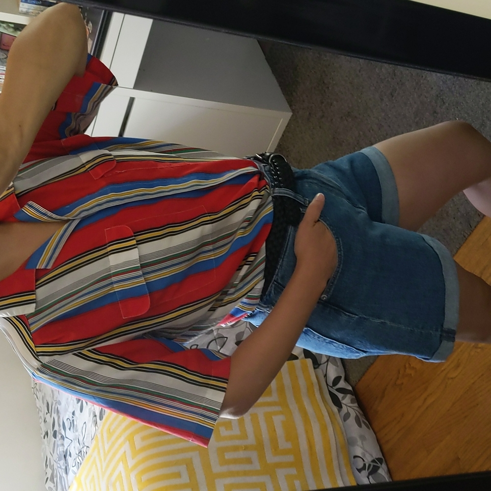 Vintage Striped Button-Up Blouse - Picture 3 of 8